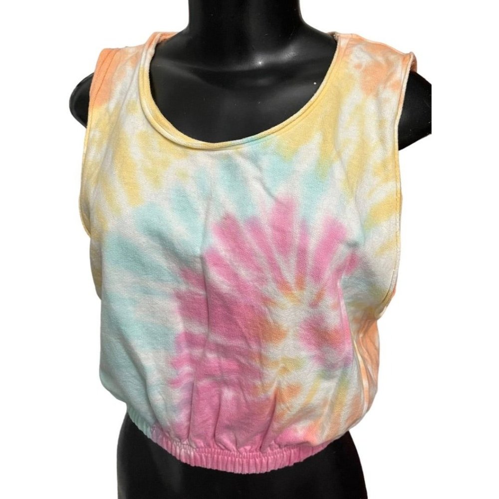 Medium Ocean Drive Cotton Tye Dye Sleeveless Womens Top Elastic Waist